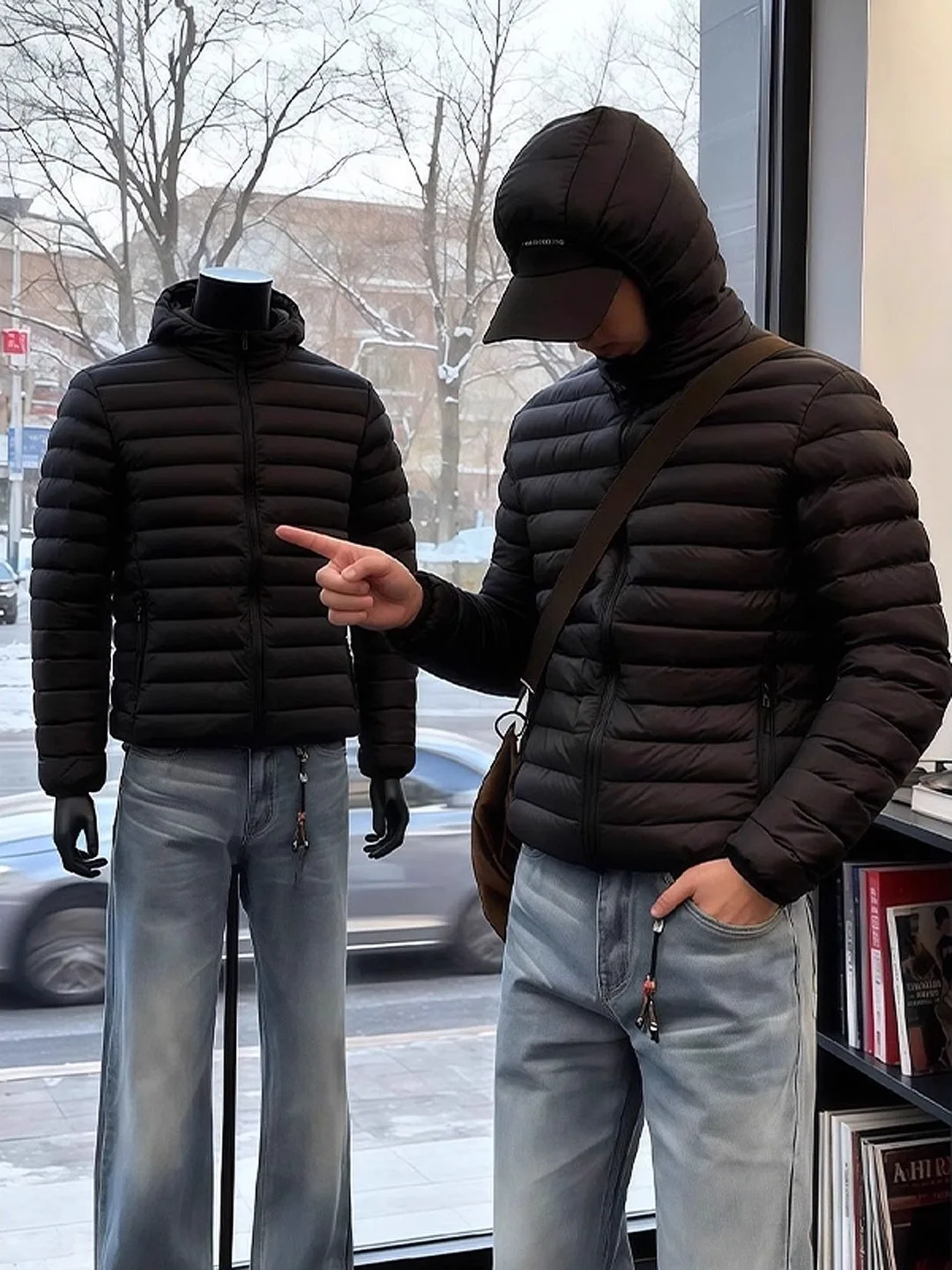 

Men's Bla Hooded down Jaet Lightweight Warmth Spor Thi Outerwear Cleanfit Cotton Coat Du down Filling ort Sle