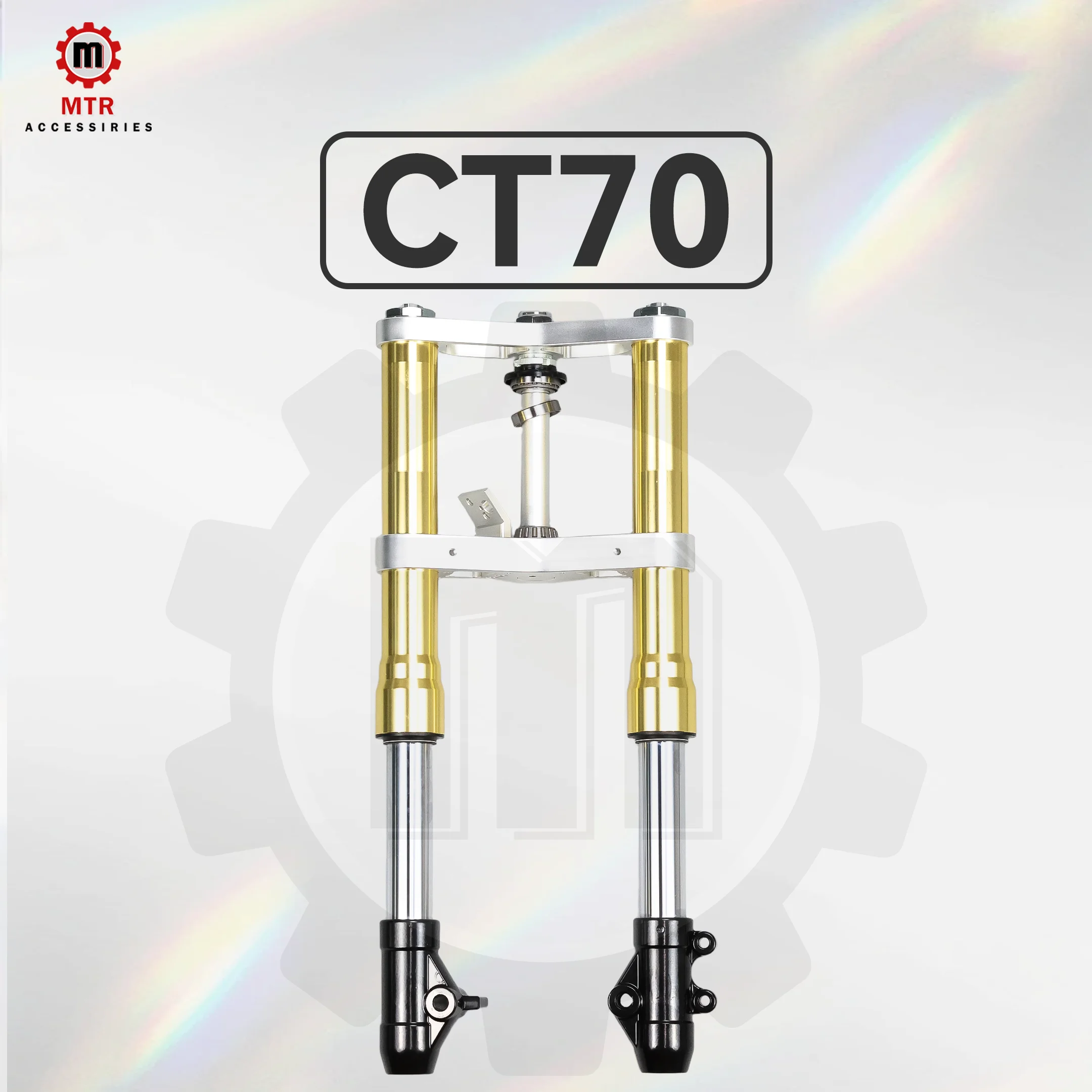 600mm Fork Kit DAX CT70 Golden Fork Silvery Clamp Hydraulic Shock Absorber Set DAX CT70 Parts Rebound Speed Adjustable