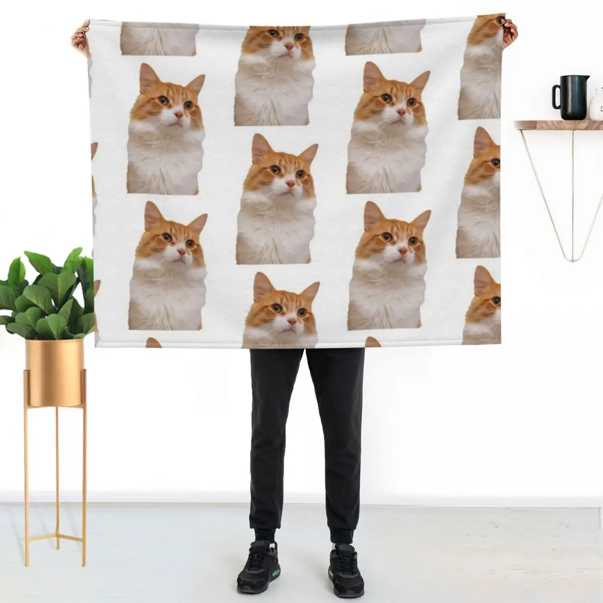 Handsome Ginger Cat Throw Blanket wednesday Camping blankets ands Sofa Summer Beddings Thermal Blankets
