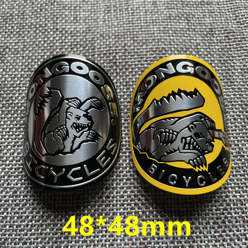 mongoose vintage classic Bike Head Badge Aluminum Decals Stickers For MTB BMX Folding Bicycle Frame Cycling Accessories emblem