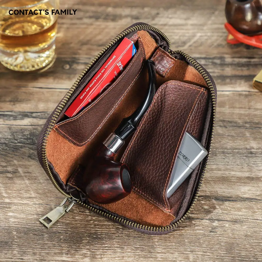 Genuine Leather Case for Tobacco Smoking Pipe Portable Herb Tobacco Smoking Pipe Pouch Smoking Tools Accessories