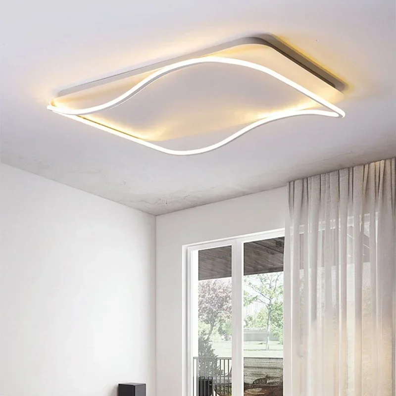 Moderna lampada da soffitto a LED semplice onda per soggiorno sala da pranzo camera da letto corridoio corridoio decorazioni per la casa apparecchio di illuminazione Lustre