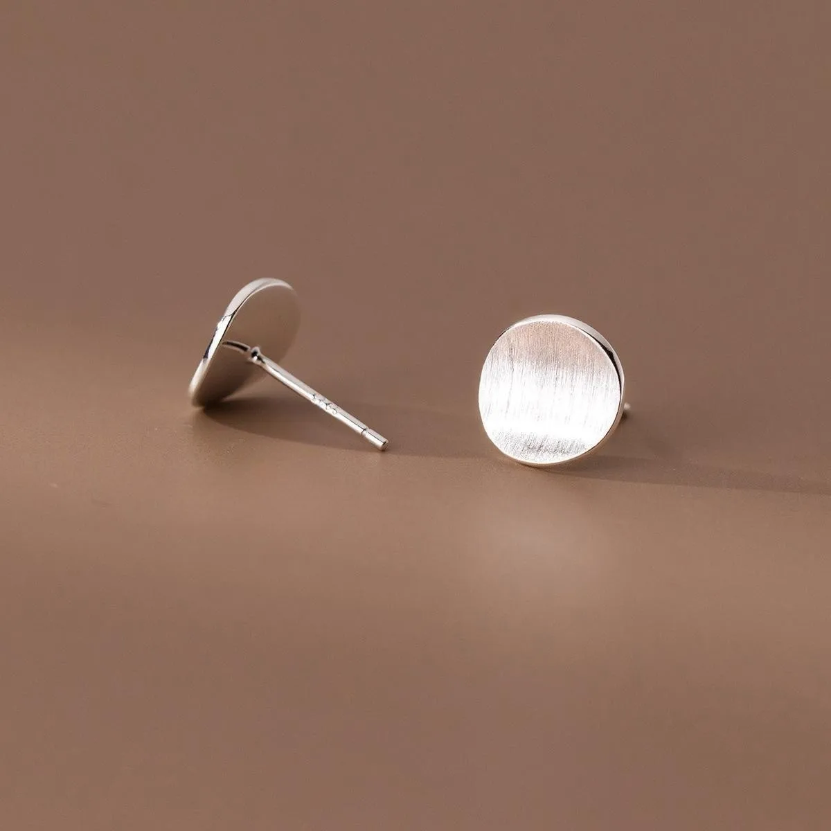 Women's 925 Silver Round Stud Earrings