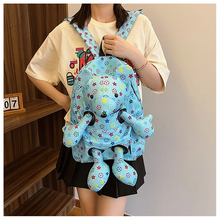 

‌ Плюшевый рюкзак Kawaii с персонажами - просторная милая школьная сумка для девочек-подростков, идеальный подарок на день рождения с героями мультфильмов