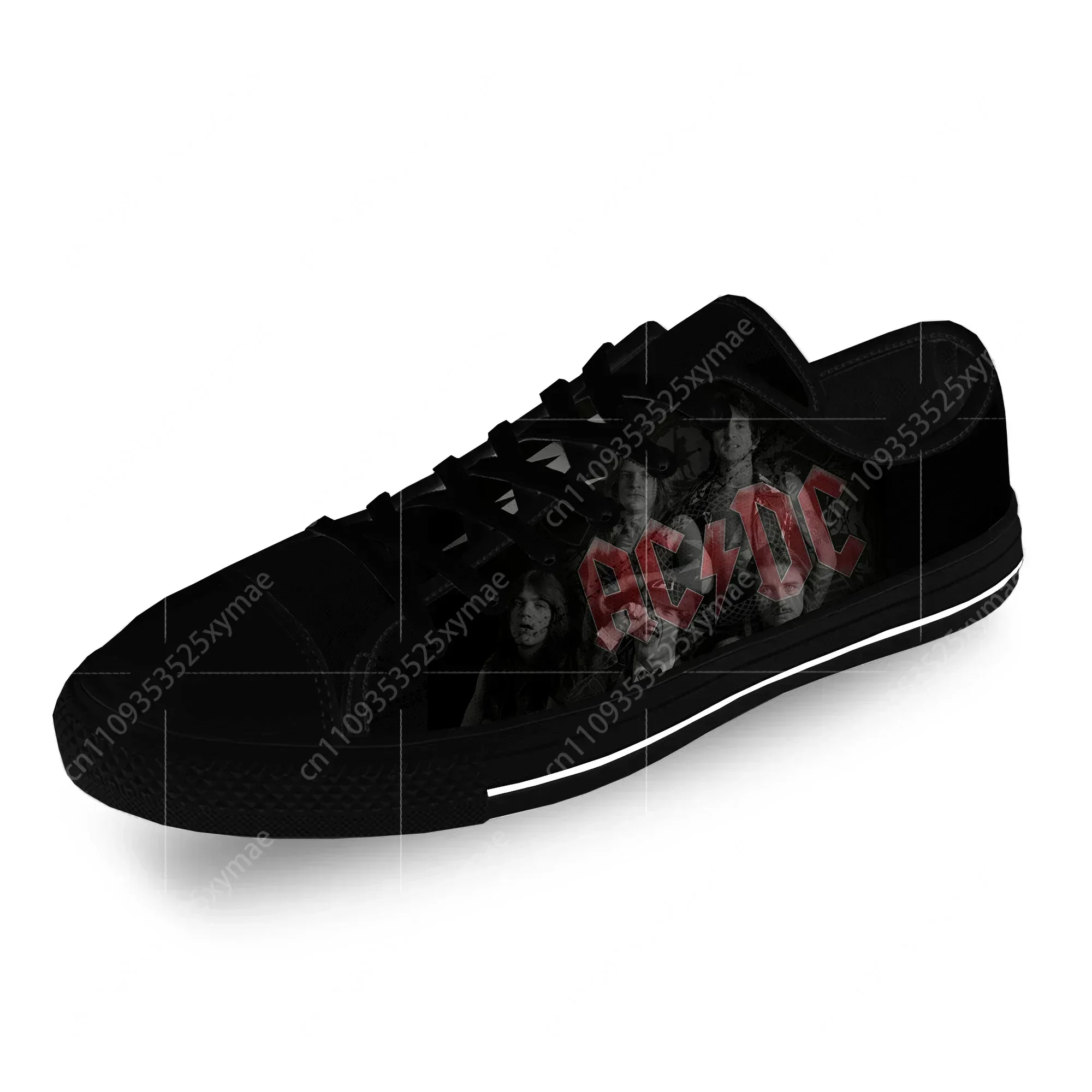 AC Band Rock Pop Metal Music Lightweight Cloth 3D Print Funny Fashion Low Top Canvas Shoes Men Women Casual Breathable Sneakers