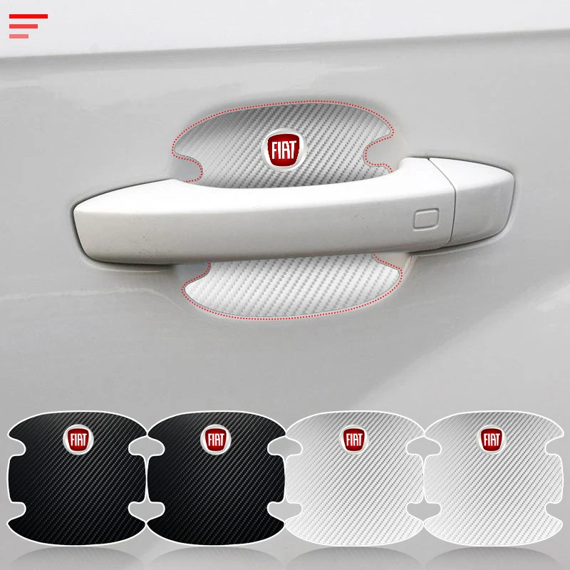 

4Pc/Set Car Door Handle Sticker Carbon Fiber Scratches Resistant for Fiat 500 Panda Tipo Stilo Egea Grande-Punto Astra Bravo