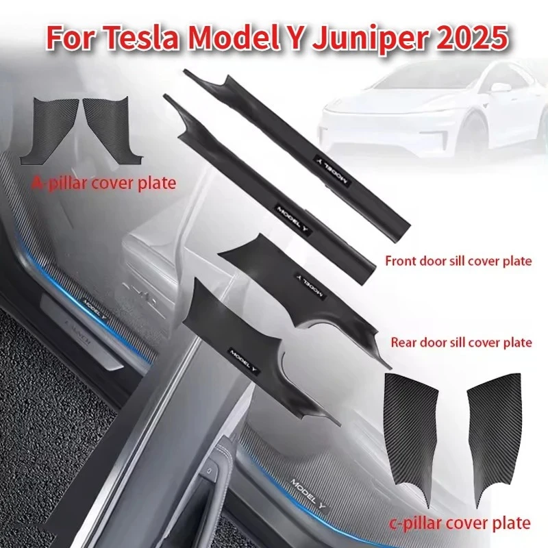 

Защитные накладки на пороги (передние и задние) для Tesla Model Y Juniper 2025, внутренние защитные панели из АБС-пластика, накладки на бампер, защита от грязи, декоративные накладки на пороги