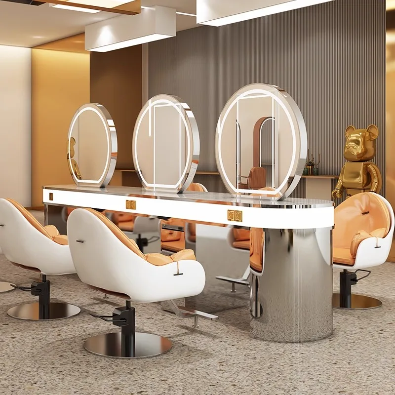 Internet celebrity perm and dyeing table trendy mirror table hairdressing mirror barber shop cabinet integrated with cabinet hai