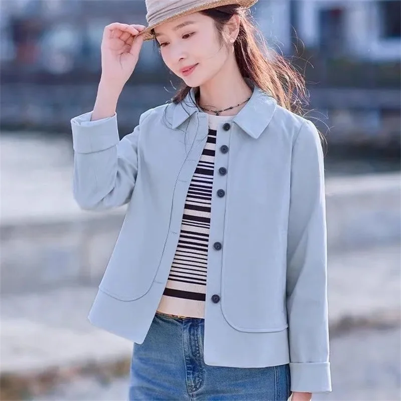 Purple Windbreaker Coat Women's Spring Autumn 2026 New Short Jacket Joker Little Outerwear Female Temperament Overwear Tide Tops