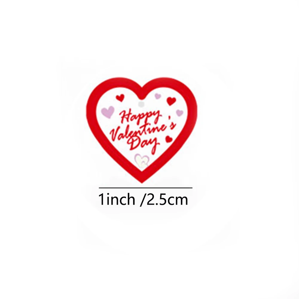 100-500pcs Red Love Stickers Happy Valentine's Day Wedding Invite Card Decorate Candy Gift Box Tags Seal Label