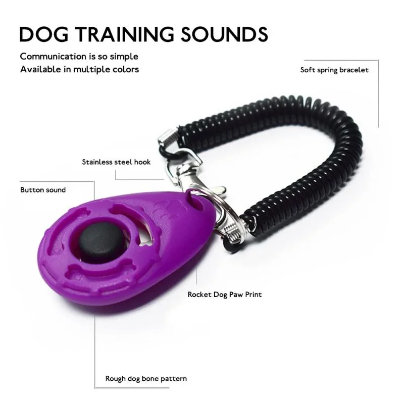 Plastic Clicker for Training Dogs and Cats Pack of 10 Adjustable Wrist Strap Audible Key Ring Dog Whistle