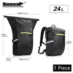 Borsa laterale per bici Rhinowalk borsa per portapacchi per bicicletta 24L zaino da ciclismo impermeabile con copertura antipioggia borsa a tracolla di grande capacità