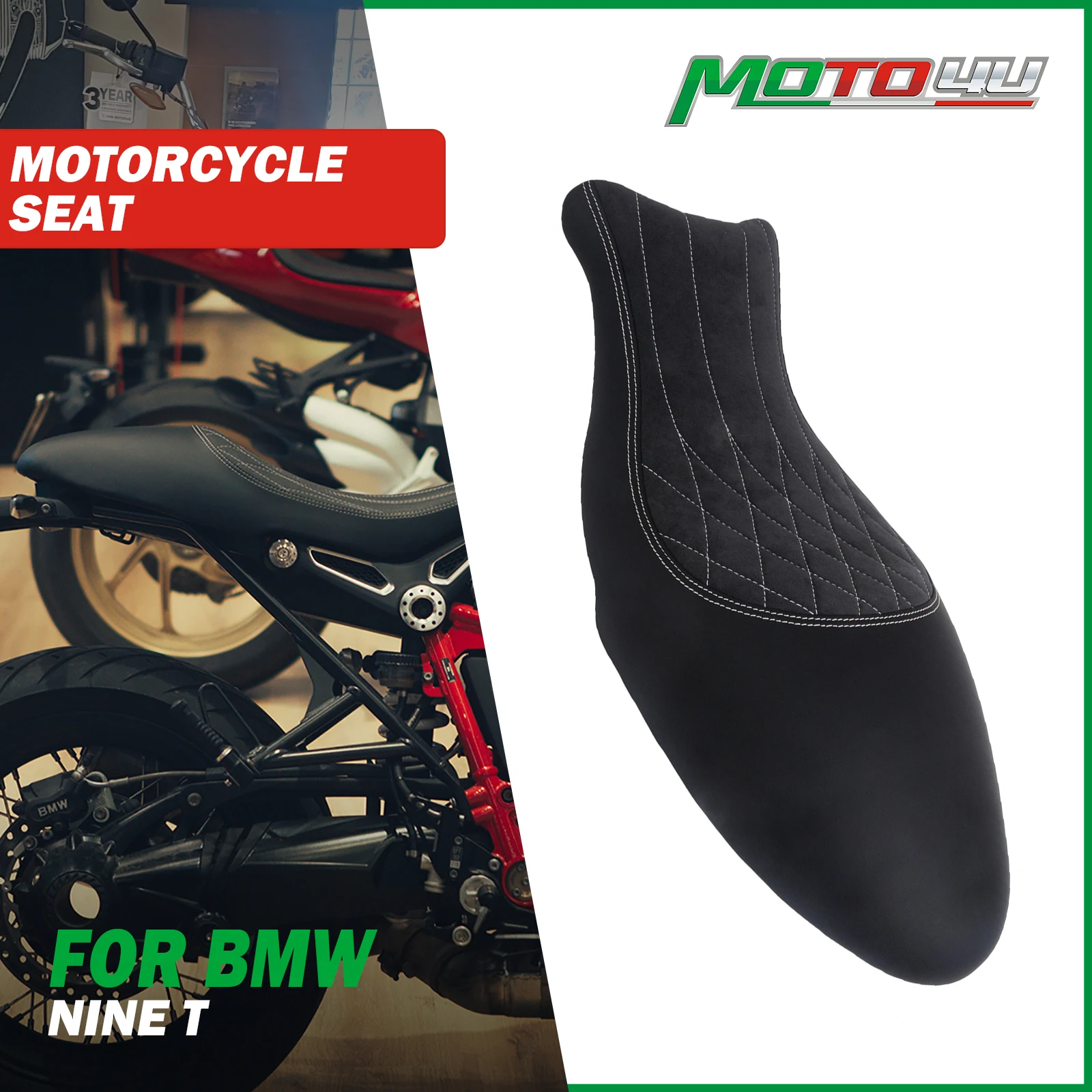 For BMW R NINE T One-Piece Refit Cushion Soft Seat Cover Thickening Cafe Racer Driver Passenger Seat Motorcycle Accessories