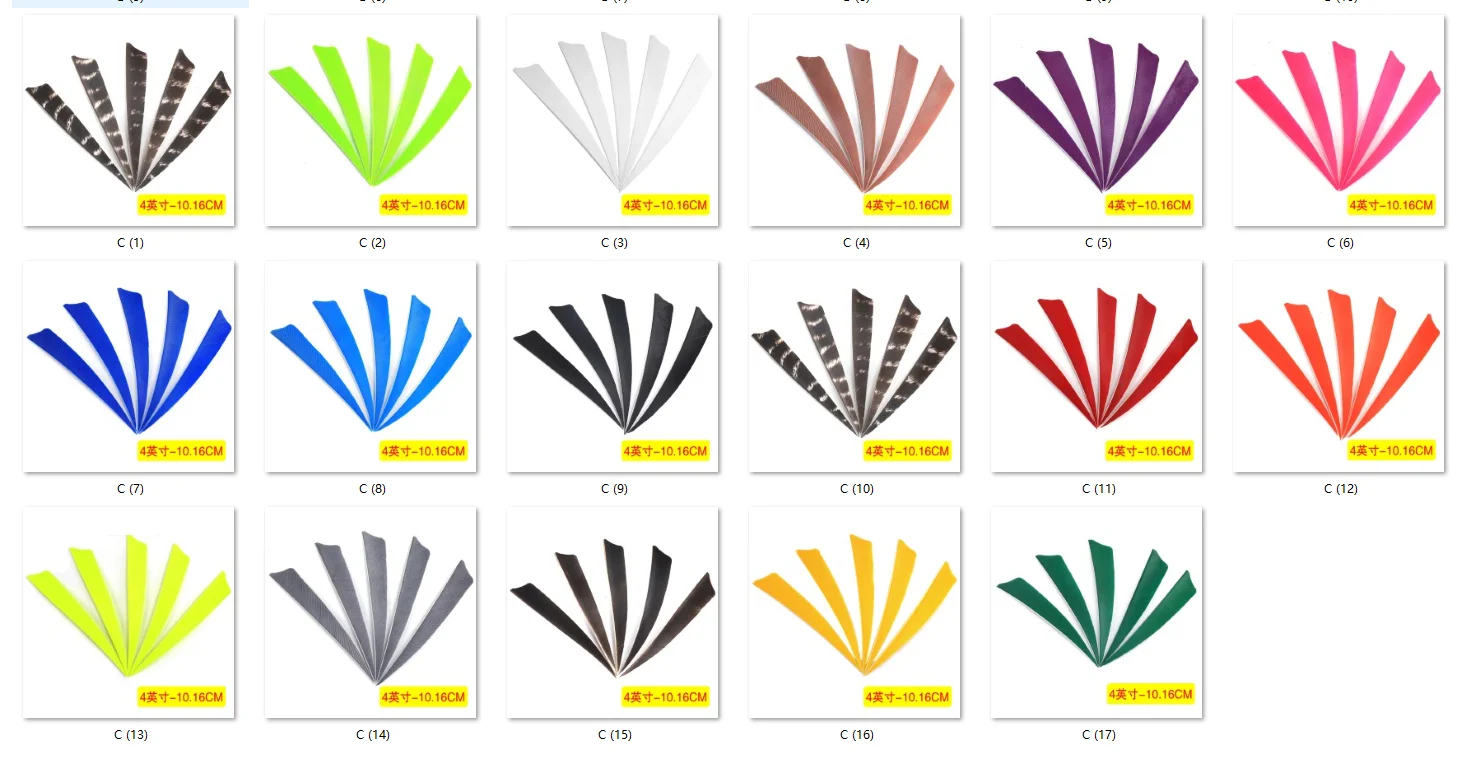 50 pz 4 pollici piume a forma di scudo per freccia Tiro con l'arco Caccia arco ricurvo Arco composto Accessori per arco tradizionale Freccia Paletta