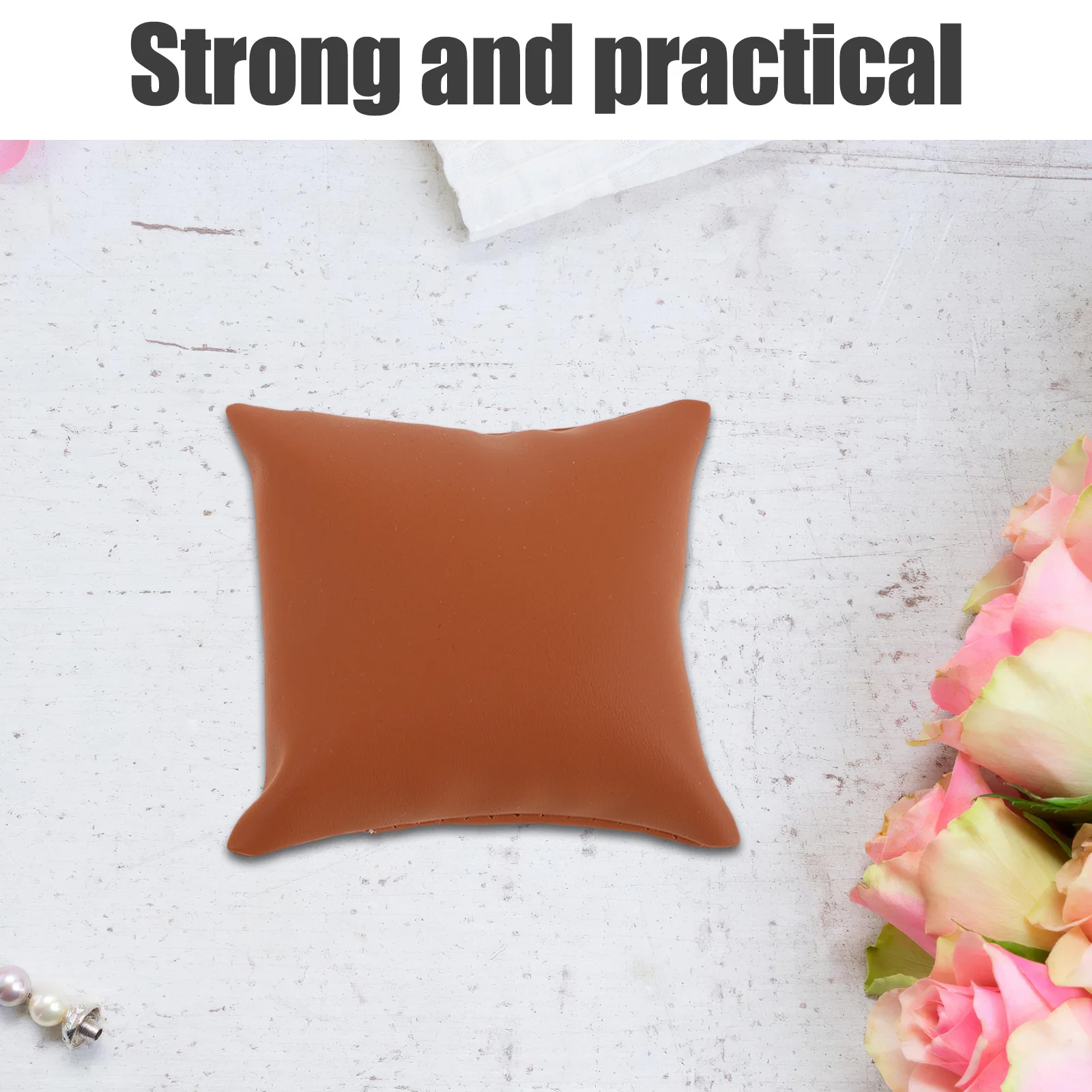 

10pcs Jewelry Display Pillows 3.54'' X 3.14'' Brown Pu Watch Bracelet Holder Cushion For Watch Box Bangle Display Stand