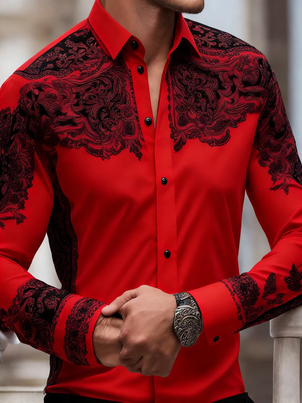 Men's High-Definition 3D Printed Shirt, Elastic Fabric Short-Sleeve Shirt, Hawaiian Beach Vacation Social Party Clothing for Men