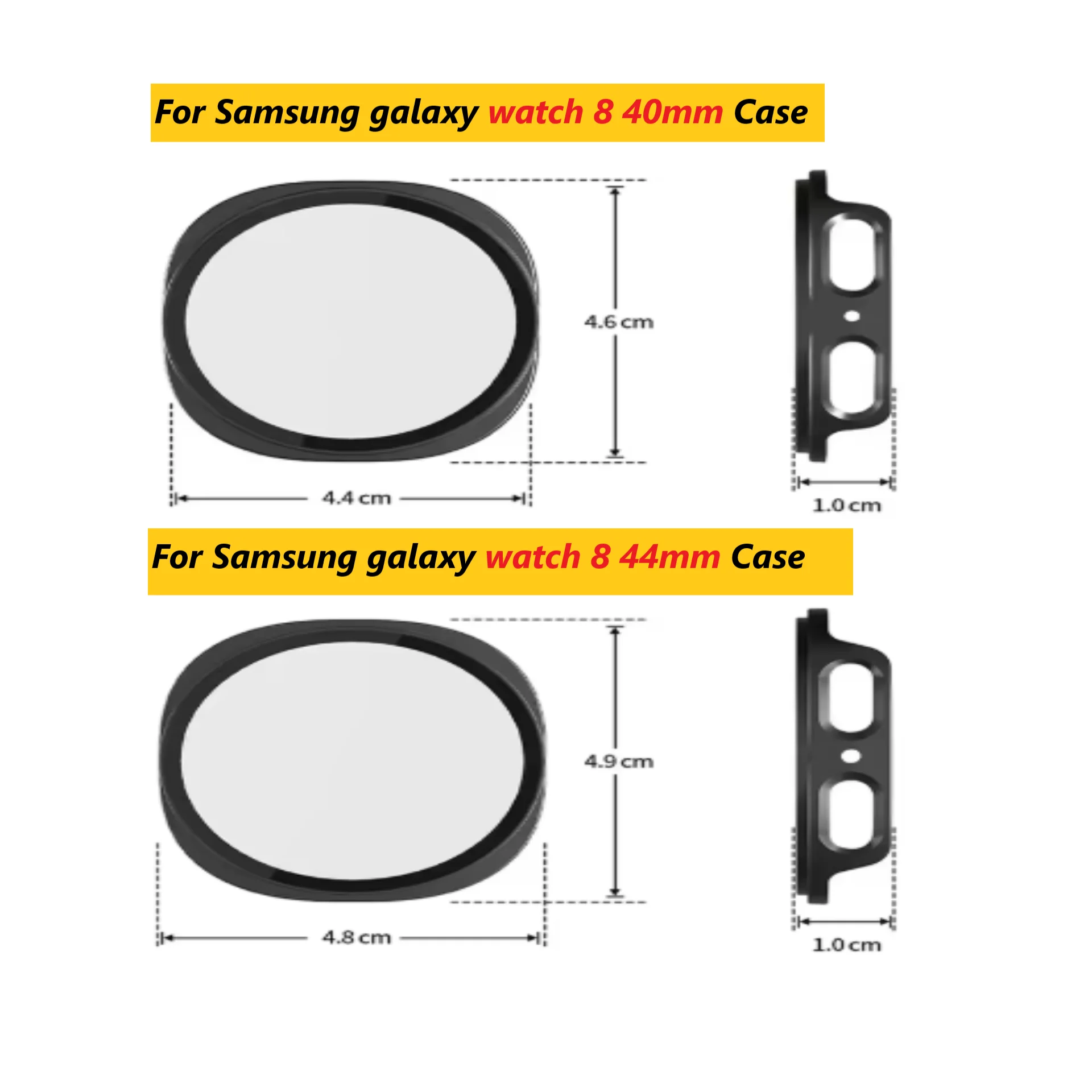 جديد الزجاج المقسى + حافظة لساعة سامسونج جالاكسي 8 اكسسوارات في جميع أنحاء الصلب PC الوفير الإطار حامي الشاشة 40 مللي متر 44 مللي متر غطاء #5