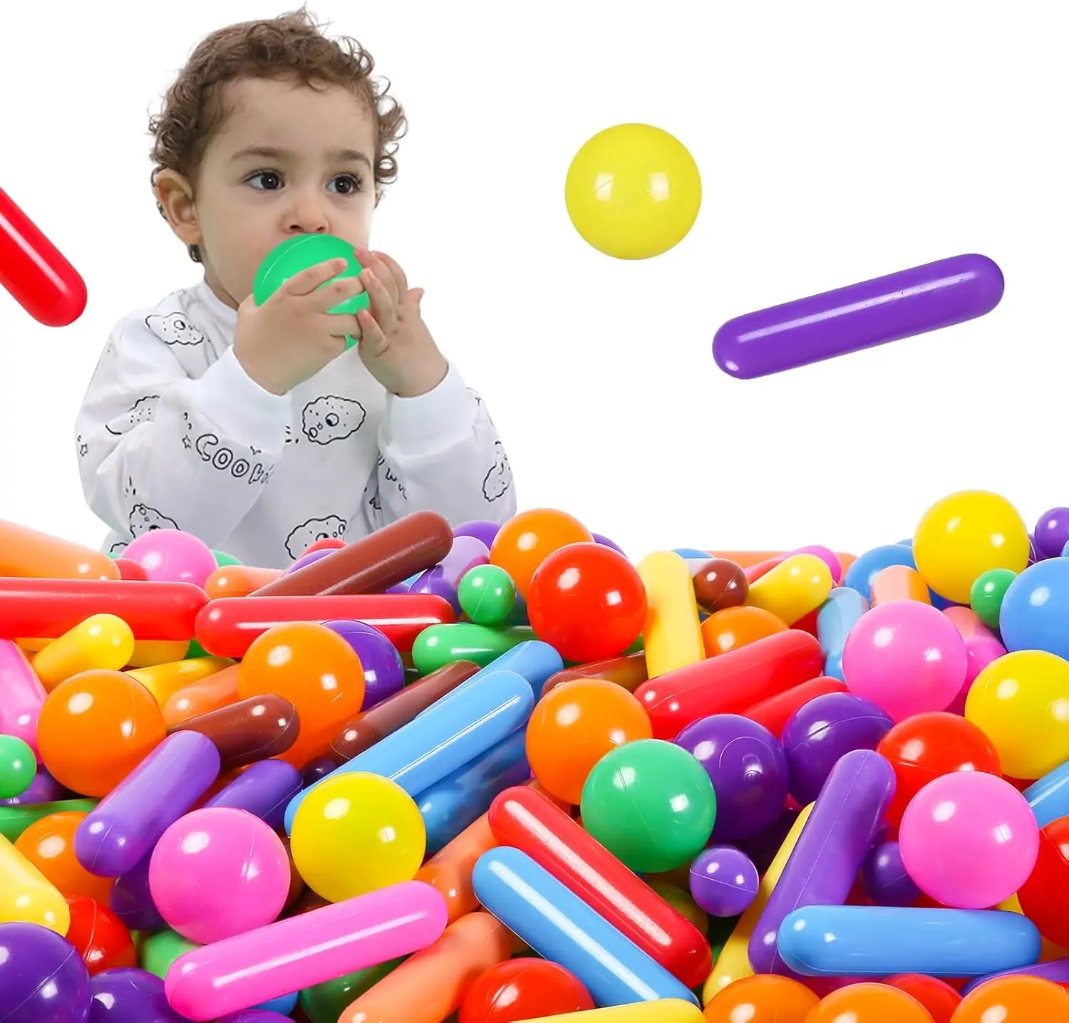 Boules de fosse à balles pour enfants, paquet de 120 boules colorées, balles de jouet en plastique anti-écrasement pour tout-petits, fosse à balles, tente de jeu