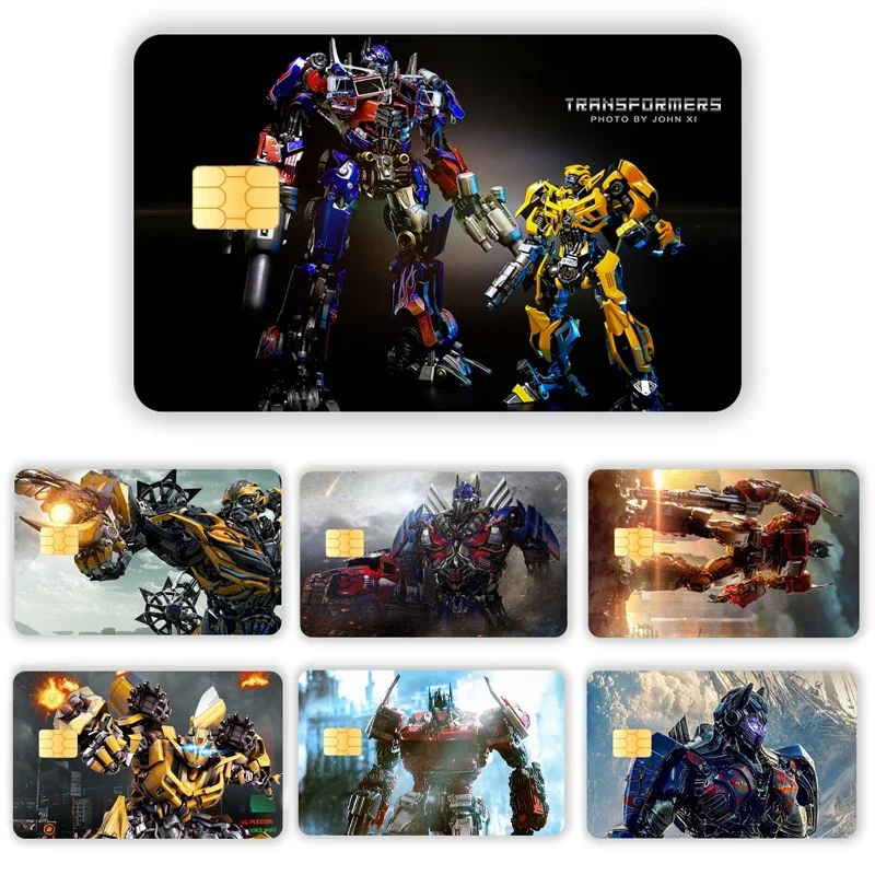 TAKARA TOMY Transformers Cartoon Handsome Cool Card Credit Chip Creativity Waterproof Stickers Stickers Big and Small Chip Stick