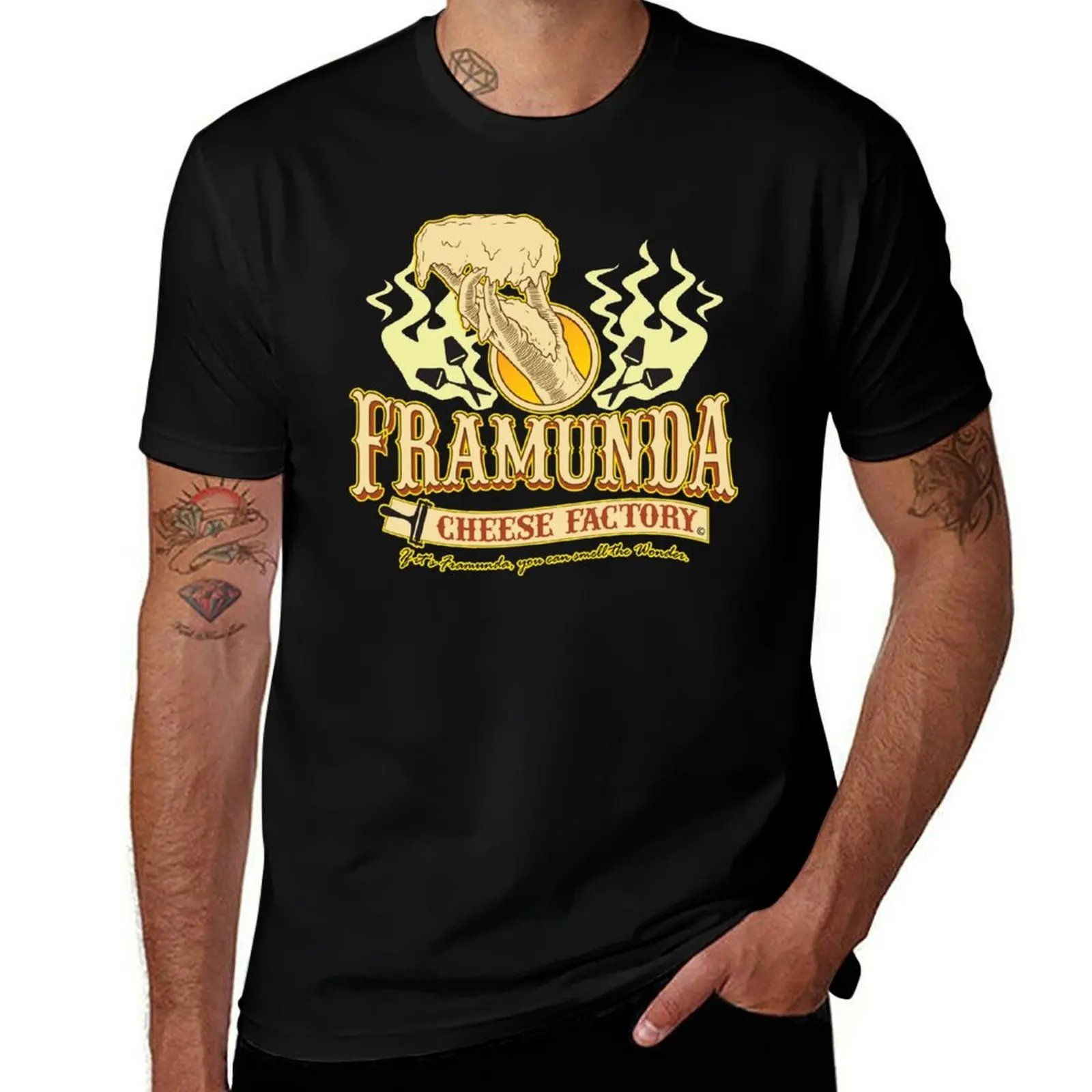 

Framunda Cheese Factory T-Shirt g man t shirts for men essential t shirt T-Shirt