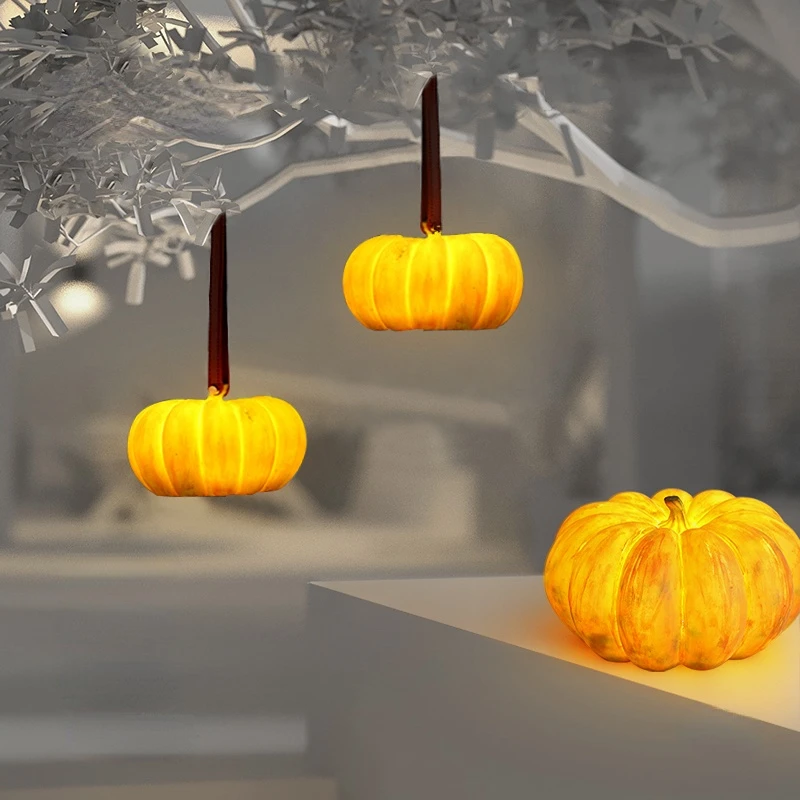 Outdoor Lamp Waterproof Landscape Park Imitation Pumpkin Resin Garden Decorative Portable Lawn