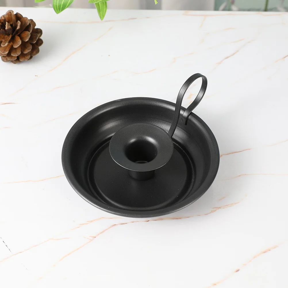 

Retro Style Metal Holder Handheld Iron Desktop Candlestick Holder for Dining Table Decoration Vintage Tealight Stand