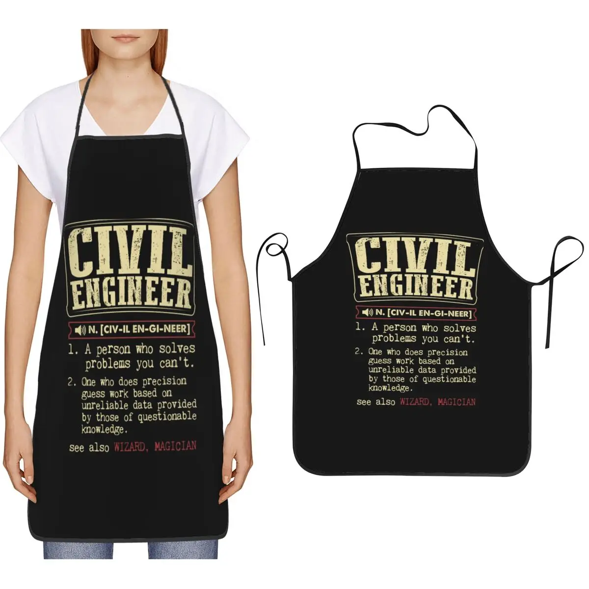 

Civil Engineer Badass Definition Aprons Chef Cooking Baking Tablier Waterproof Bib Kitchen Cleaning Pinafore for Women Men