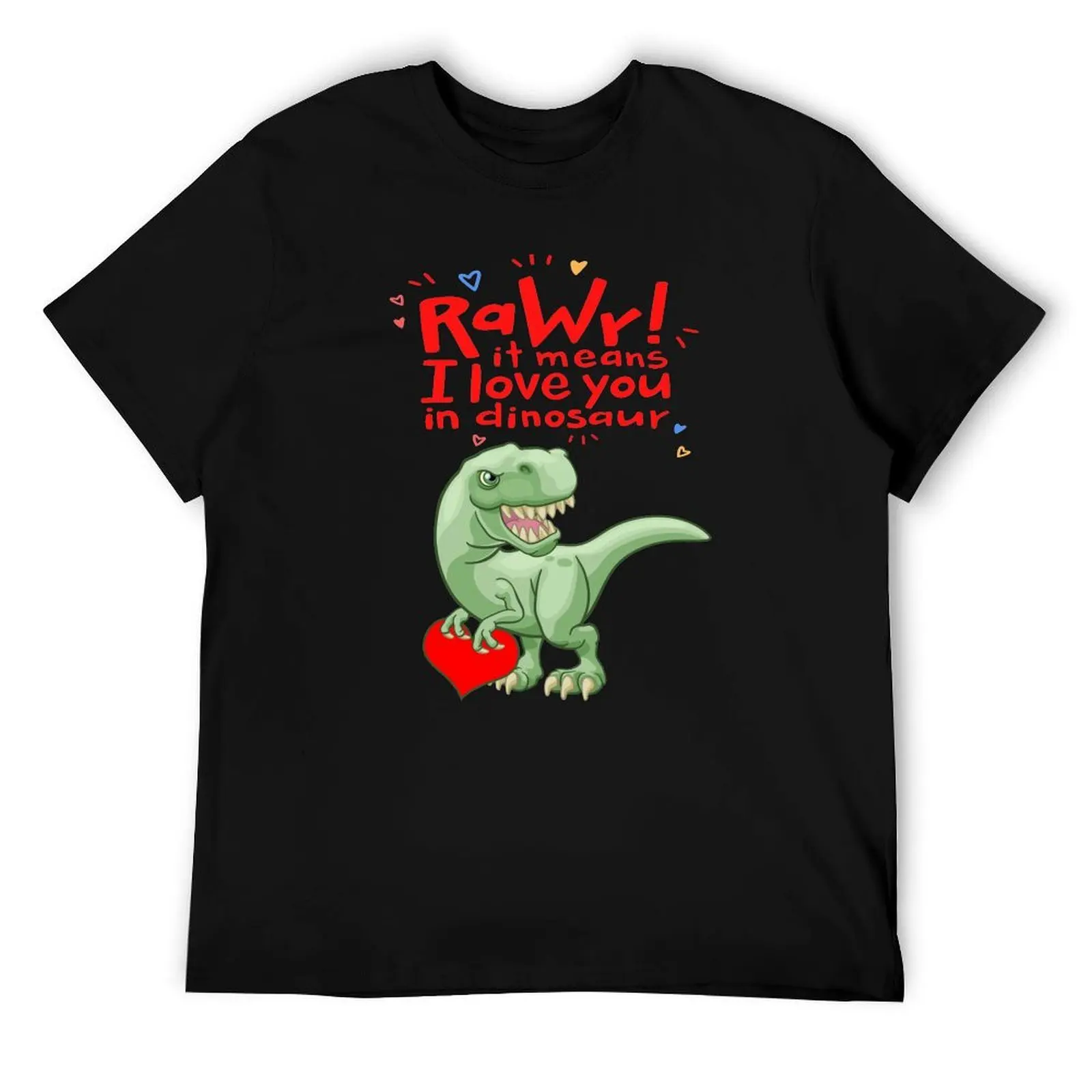 Rawr significa que te amo en dinosaurio, camiseta del Día de San Valentín, camisetas para hombre, camiseta gráfica de anime