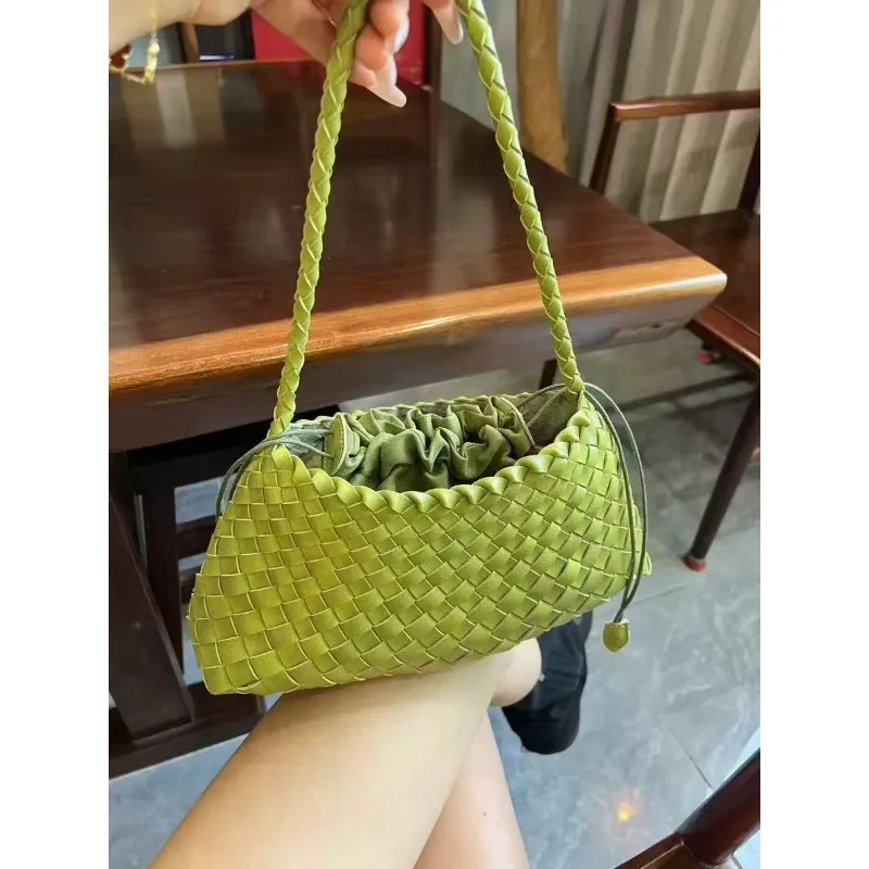 

PU material hand-woven women's bag, vegetable basket mesh bag, leisure vacation handbag, backpack