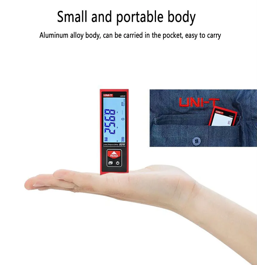 UNI-T LM40B LM50B LM60B Bluetooth-compatible Type Rangefinder Mini Digital Display Electronic Ruler Room Measuring Instrument