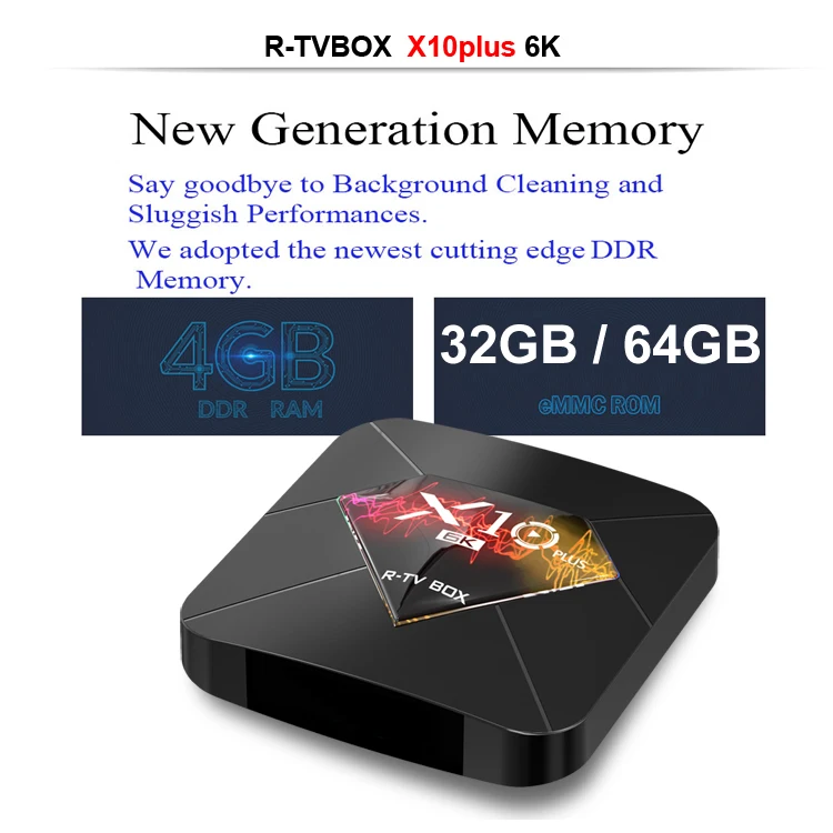 Android 10.0 Smart TV Box X10 Plus Allwinner H616 Quad Core 4GB RAM 64GB ROM Media Player WIFI H.265 HDR 6K Decoding Set Top Box