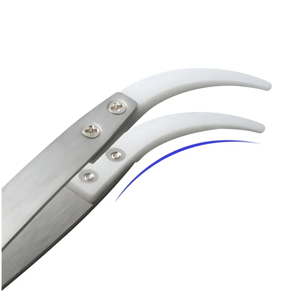Ceramic Tipped Stainless Steel Tweezers Tips Heat Pointed Resistant Tweezer Electronic Soldering Tweezers Fine Pointed Tip