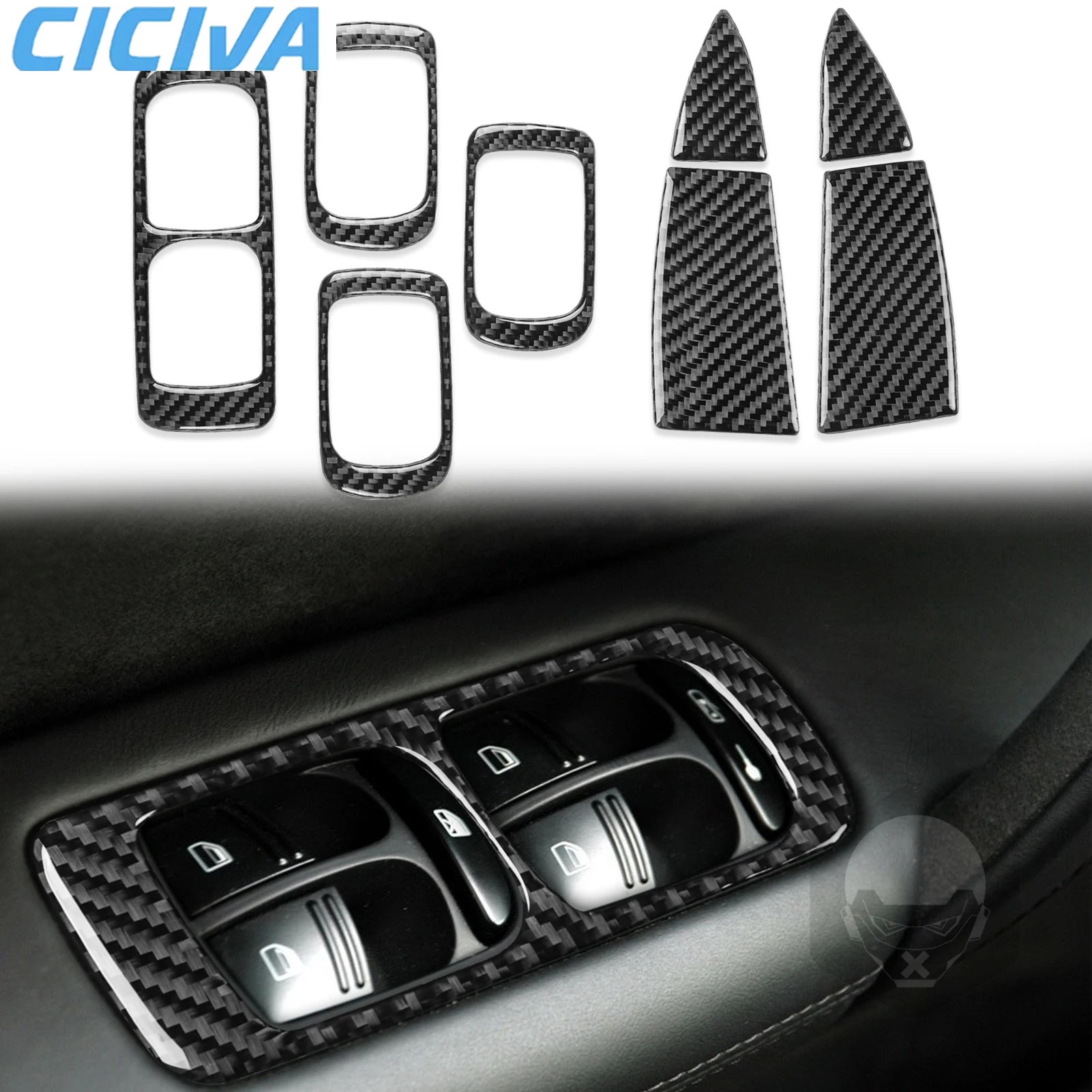 

For Porsche Cayenne S GTS Turbo 2003-2010 Carbon Fiber Window Lifting Ashtray Car Accessories Interior Cover Stickers Auto Trims