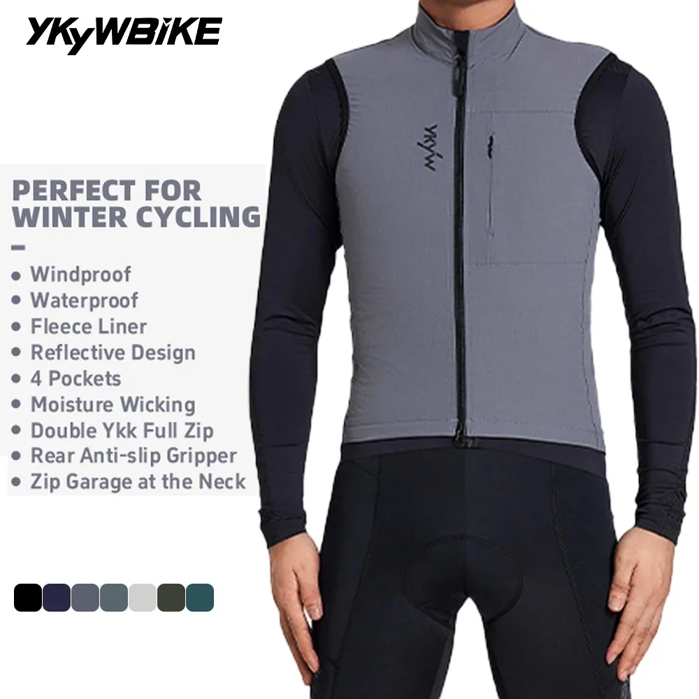 

YKYW - Winter Bicycle Warmth Jacket, made of polar waterproof fabric, with anti-slip buckles at the back, featuring warmth reten