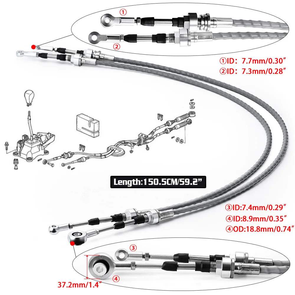 Shifter Cables With Trans Bracket Shift Linkage For RSX K20 K20A K24 K Series EG EK DC2 Race Type-S & K-Swap Vehicles JR-SBP04