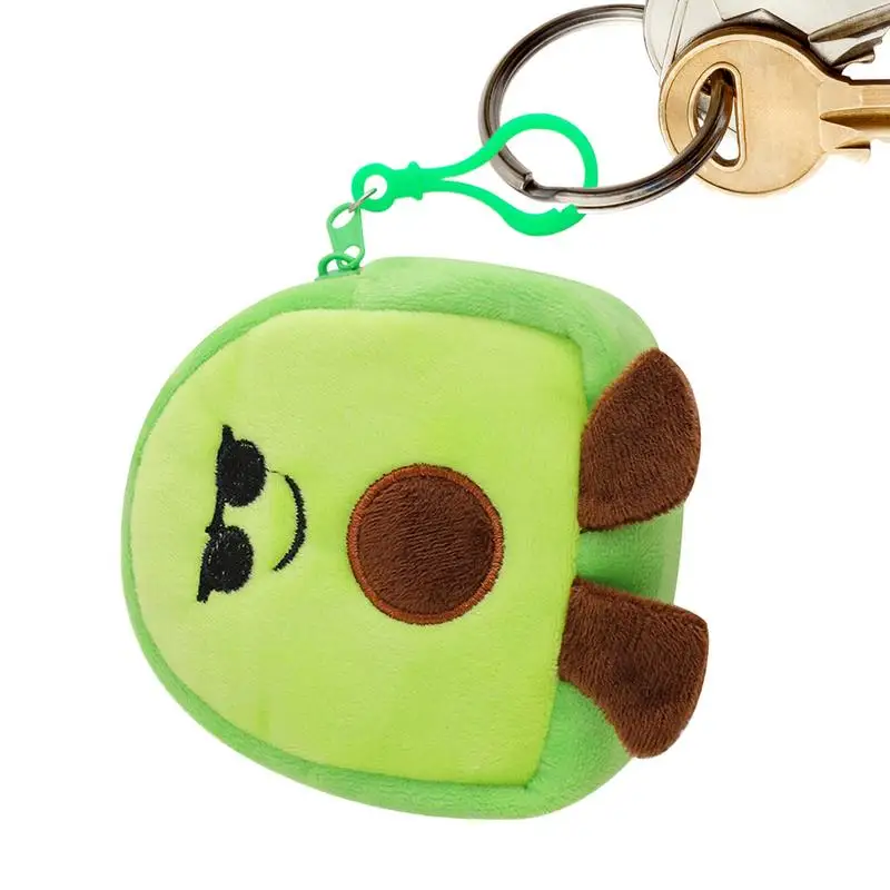 Portamonete con avocado Portaoggetti piccolo portafoglio con frutta Peluche di cartone animato Borsa in peluche con avocado alla moda Ciondolo Portamonete piccolo e morbido