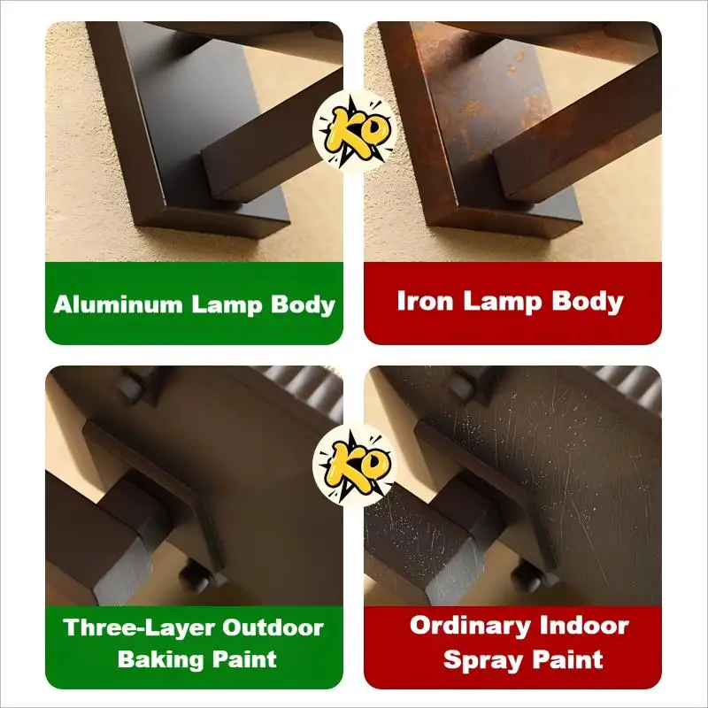 الرجعية في الهواء الطلق وحدة إضاءة LED جداريّة ضوء مقاوم للماء IP65 الألومنيوم الأسود خارج أدى أضواء الجدار حديقة ساحة شرفة الشرفة النمط الصيني الجديد #4