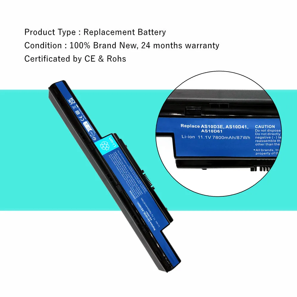Laptop Battery For Acer Aspire 4750G 4752G 5741 4738G 4755G 5560G 5742G 4741 4741G 4743G 5750G AS10D31 AS10D61 AS10D81 AS10D3E