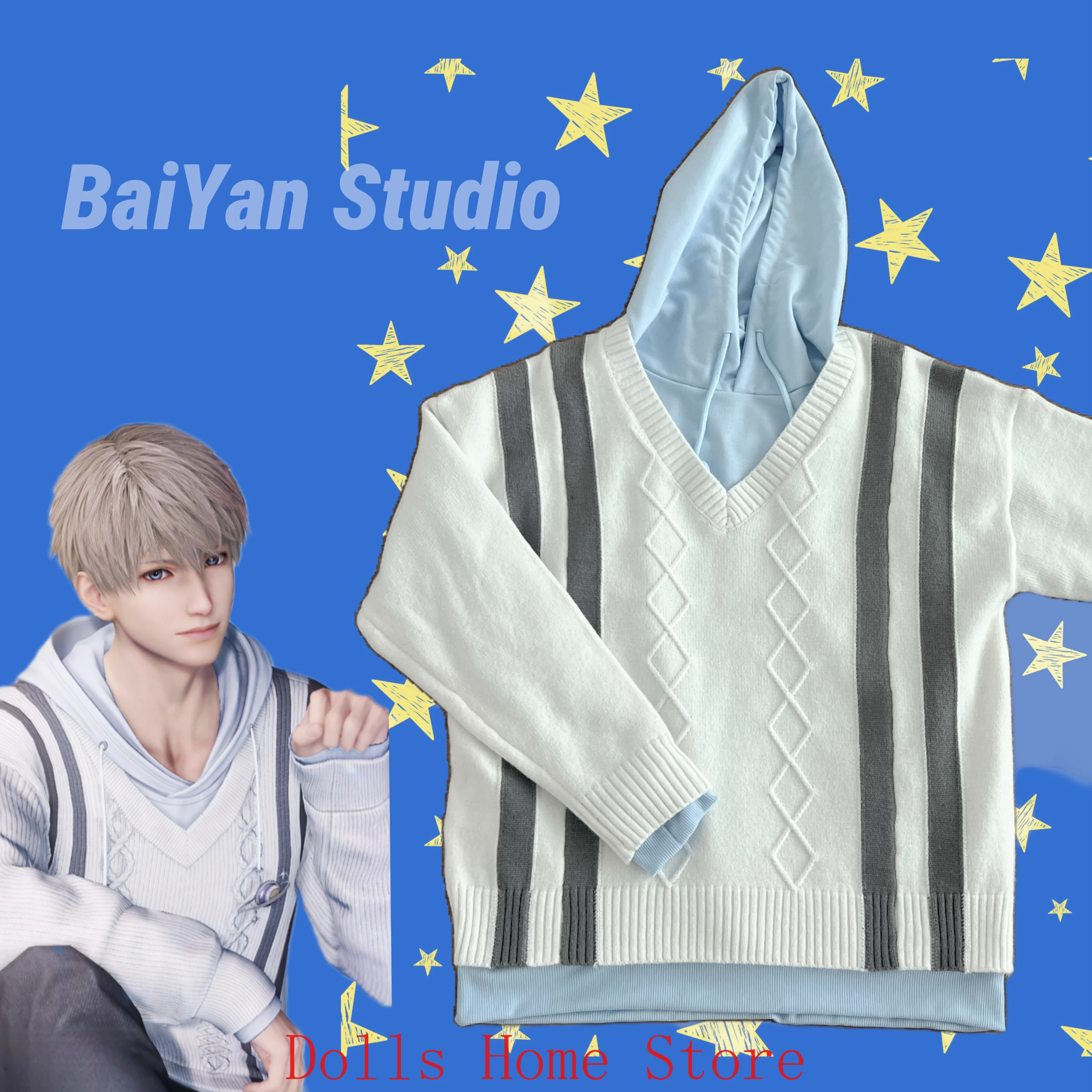 

Anime Love and Deepspace Rafayel Xavier Cosplay Costumes Knitted cardigan jacket Casual Spring Autumn Wear Halloween Cosplay