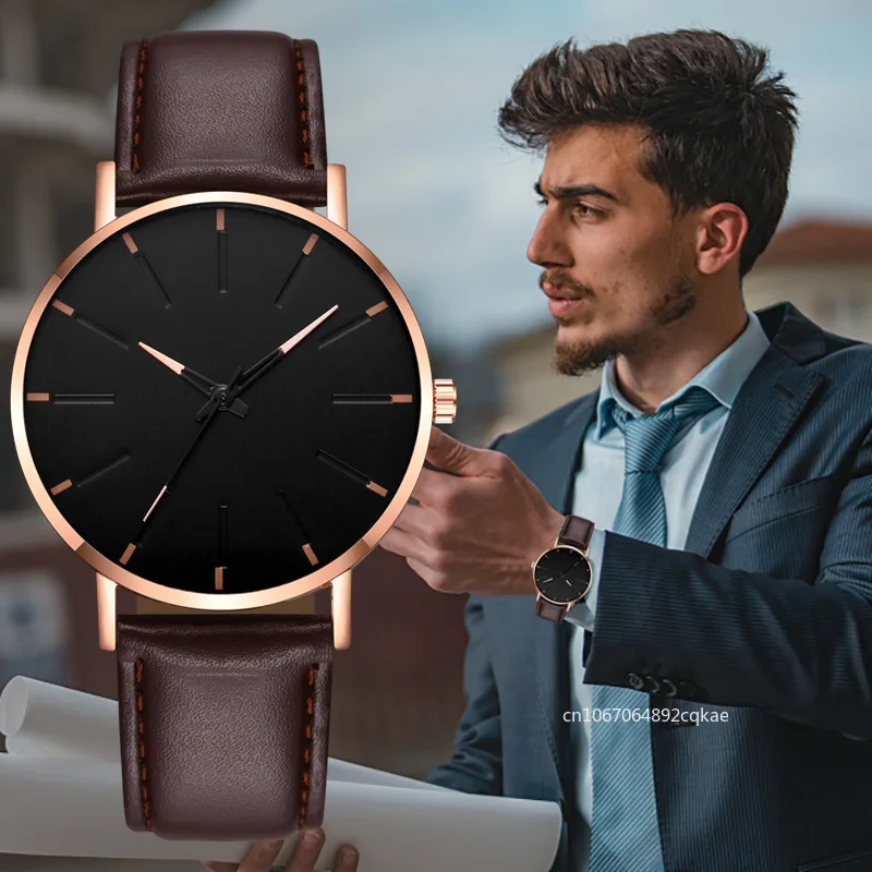 Men Watches Luxury Watches Quartz Watch Leather Band Dial Casual Bracele Watch for Men Relojes Para Hombre Часы Мужские