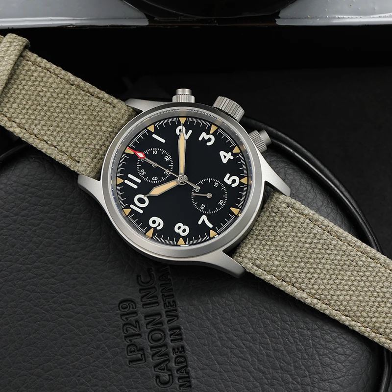 Militado ML1868KF Retro VK67 Quarz-Chronographenuhr, Edelstahlgehäuse, 3 Zifferblätter, wasserdicht, 100 m, Multifunktions-Militäruhr – Detail 29