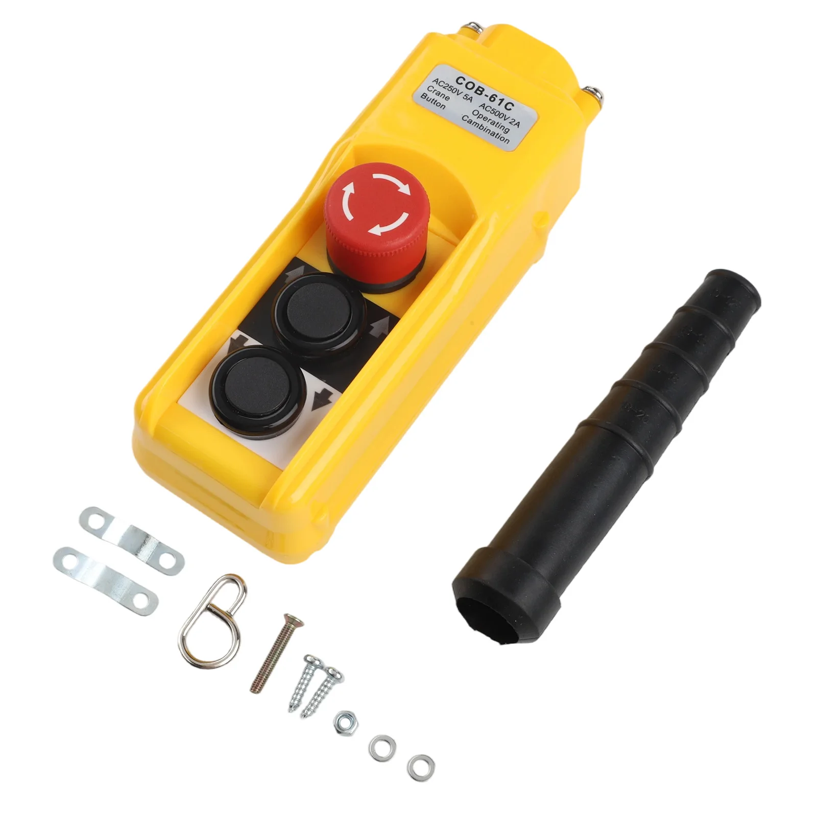 220V Crane Switch Exigent Stop Button Power Cutoff Screw Terminal Self-Resetting Switch 220V Electric Hoist Switch