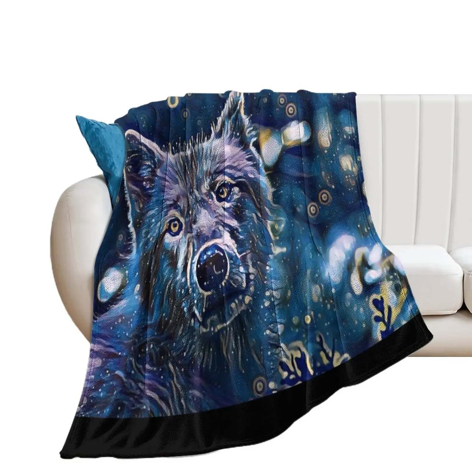 

Galaxy Wolf Abstract painting Throw Blanket Soft Plaid Decorative Beds Quilt Luxury Blankets