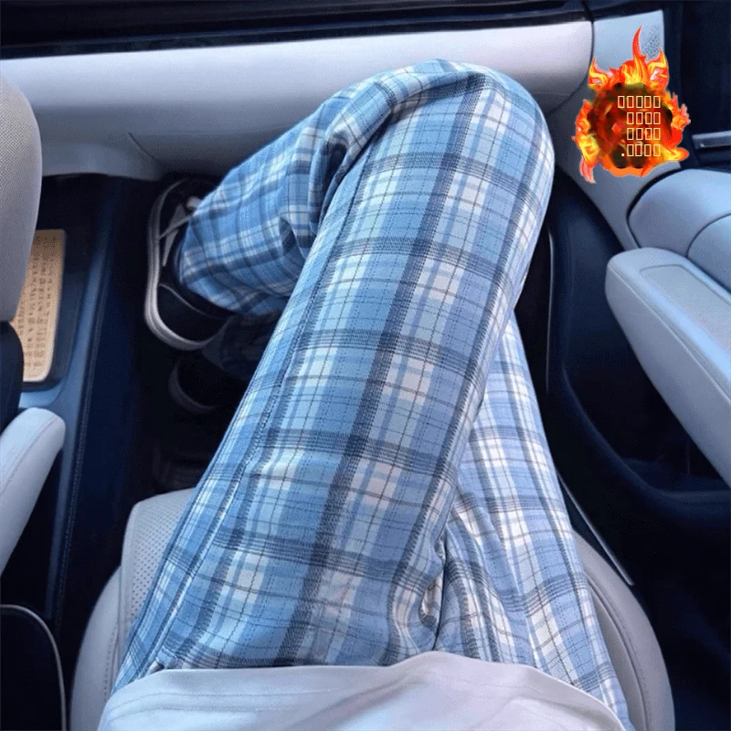 

Мужские повседневные свободные брюки прямого кроя на осень-зиму, в американском стиле, с начесом, широкие спортивные штаны