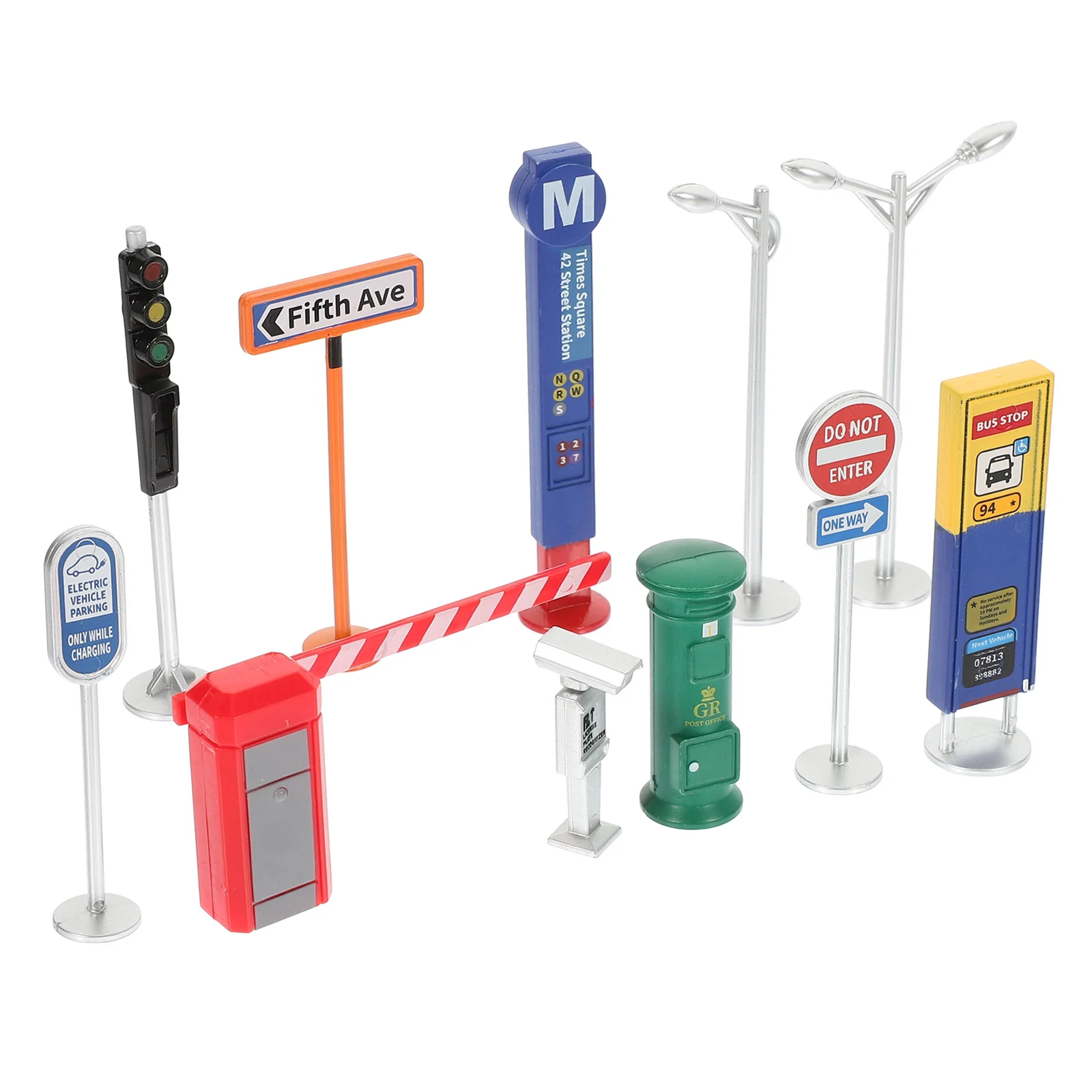 Traffic Barricade Model Street Signs Signal Light Plaything Toy Road Toys Abs Cognition Playset Child Mini