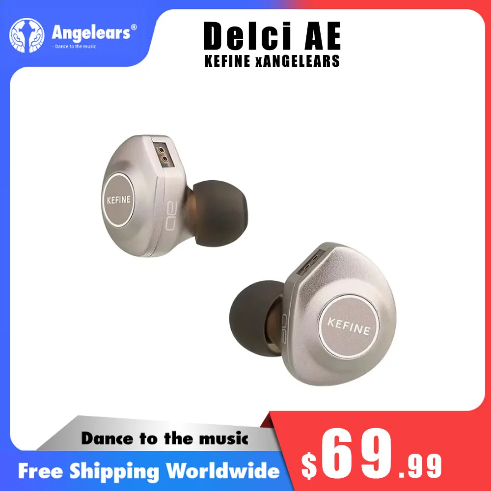 Kefine X ANGELEARS Delci AE 10mm DLC+PU Diaphragm Dynamic Driver IEMs Hi-Fi I n-ear Earphone with Two Tuning Style