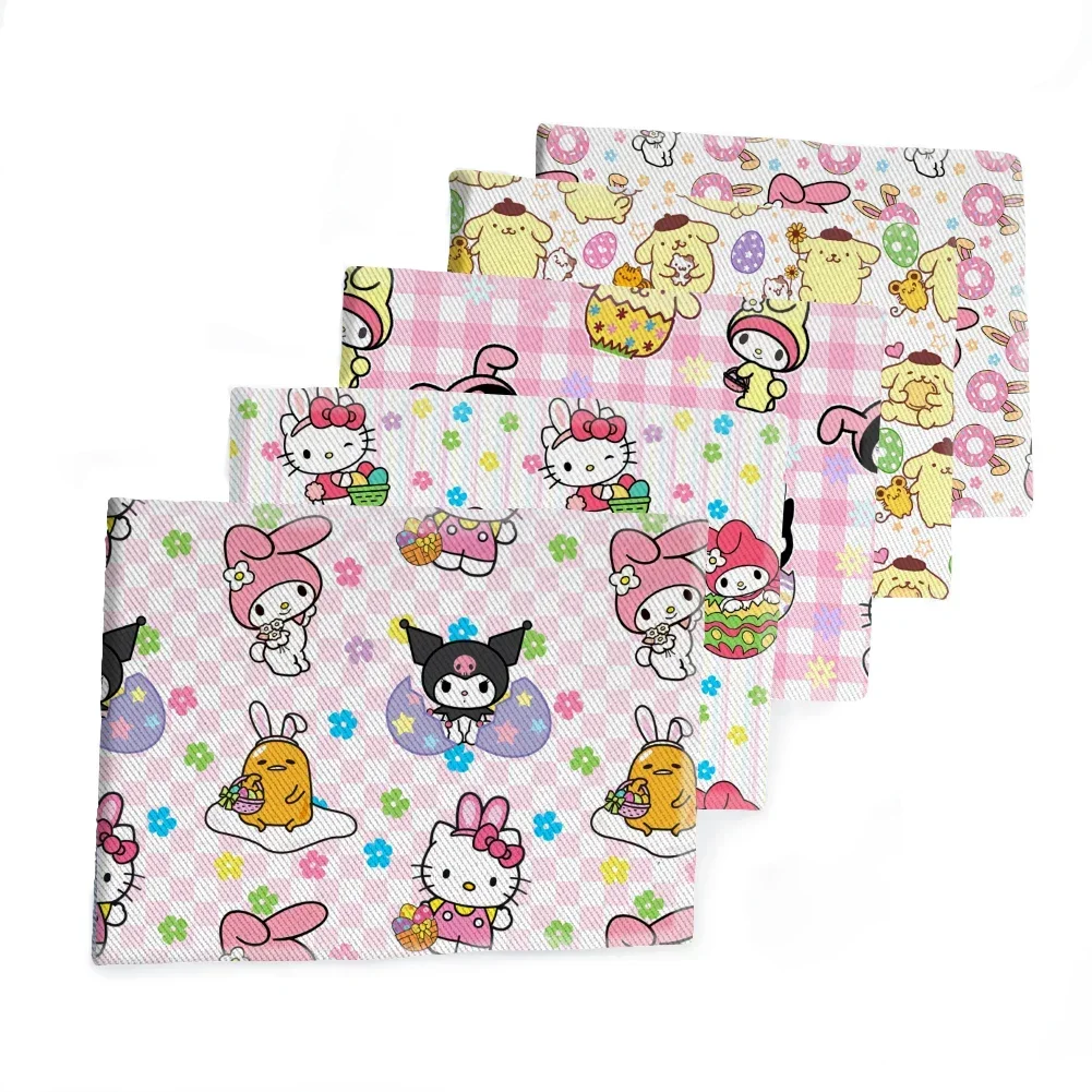

Easter Day Cartoon Sanrio Hello Kitty Melody Design Pattern Printed Twill Fabric for Patchwork Quilting Fabrics DIY Making