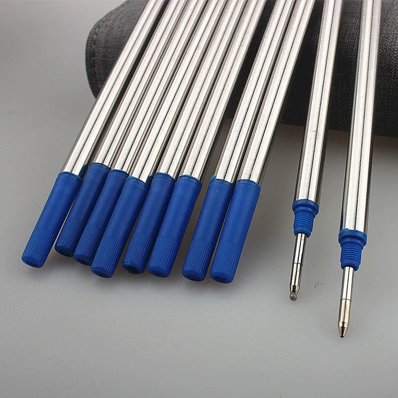 High Quality 10Pc Office Rotate Twist Type 0.5MM Metal Gift Rollerball Pen Refills Business Office School Supplies Writing