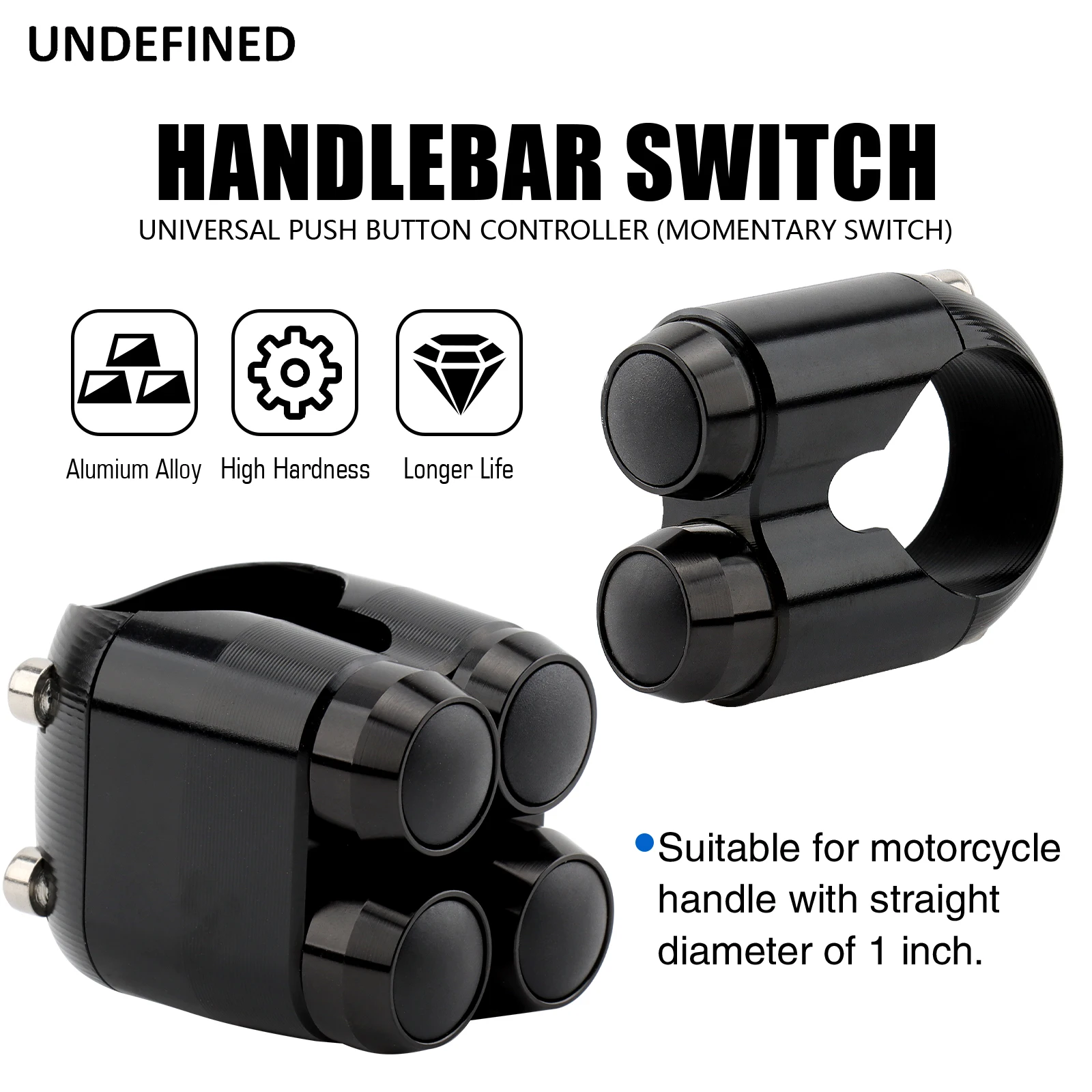 Universal 25mm Motorcycle Handlebar Switch Push Button Aluminum Switch Control For Harley Yamaha Honda Suzuki Bobber Cafe Racer