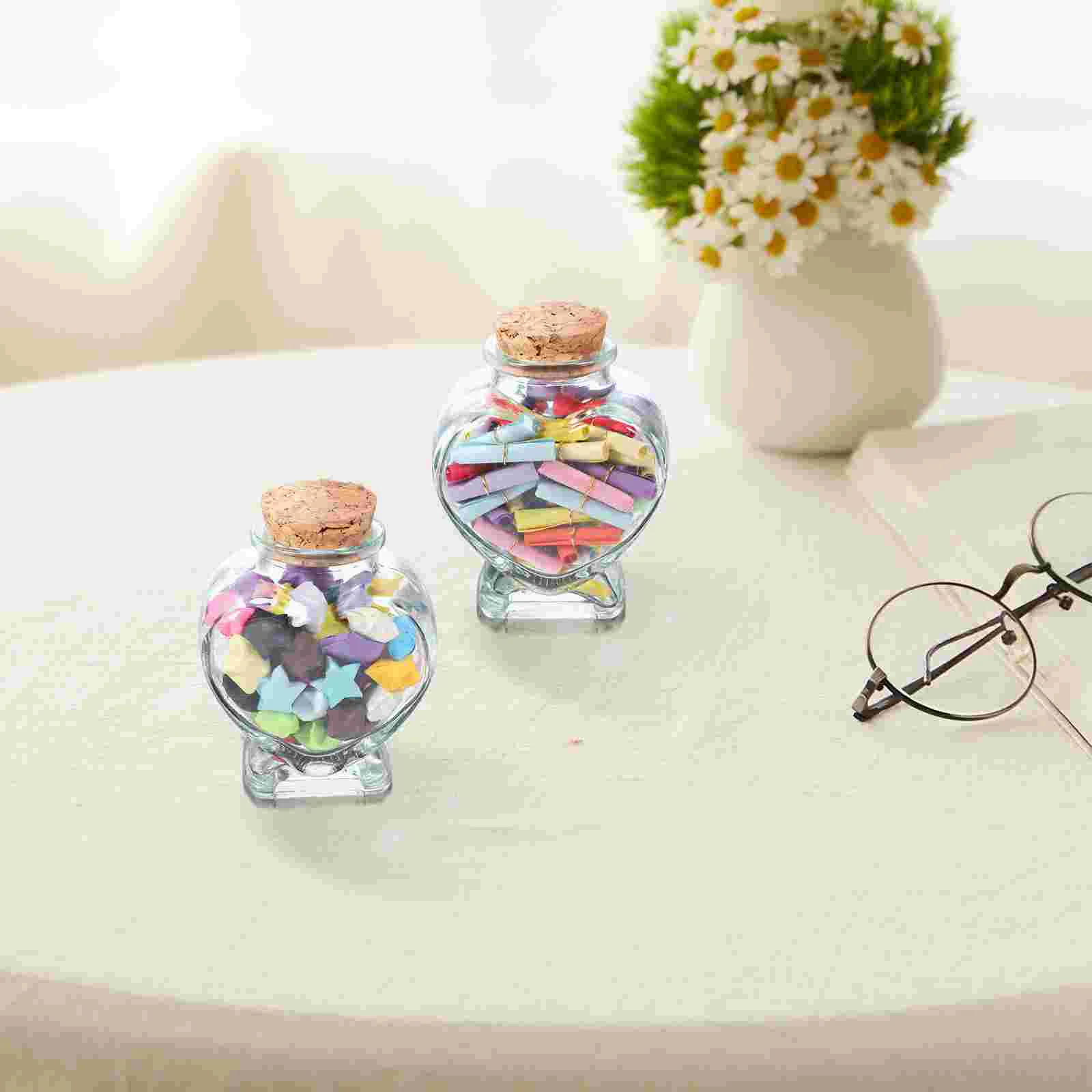 2 Pcs Holy Water Bottle Wishing Candy Jar Glass Containers Small High White Corked Bride